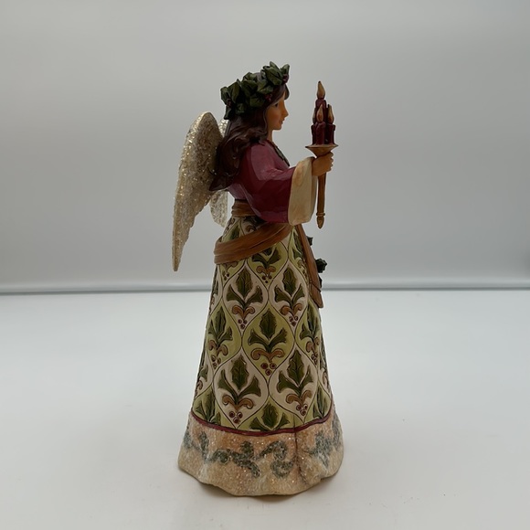 Jim Shore Jolly Holly Days Victorian Angel with Candle - Picture 2 of 16